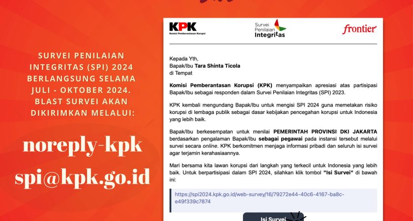 Survei Penilaian Integritas 2024 Berlangsung selama periode Juli – Oktober 2024